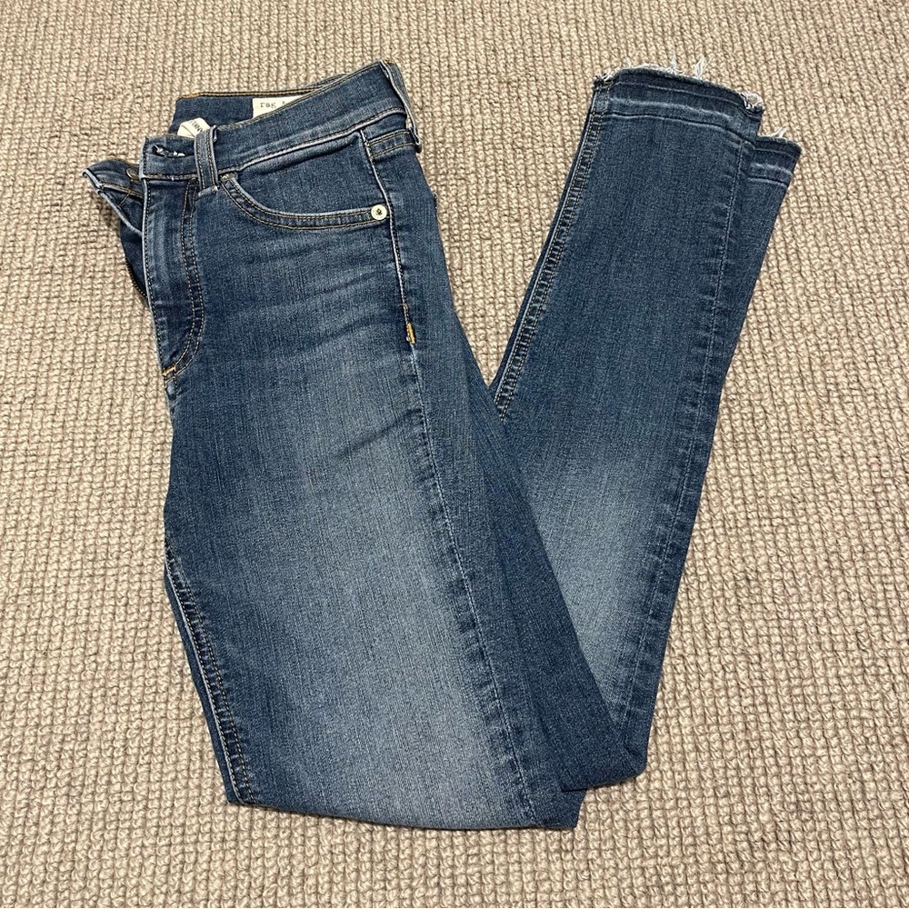 Rag & Bone High Rise Ankle Skinny in Clean Lily Dale (24) - Picture 2 of 10